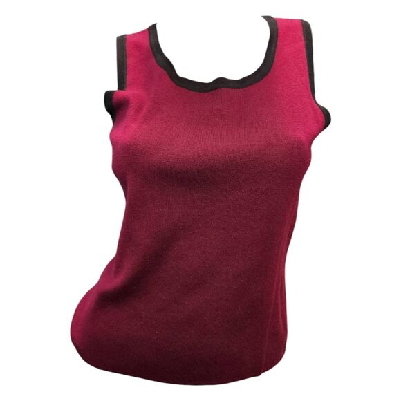 Geoffrey Beene Red Silk Blend Sweater Set Size Medium - Picture 3 of 6